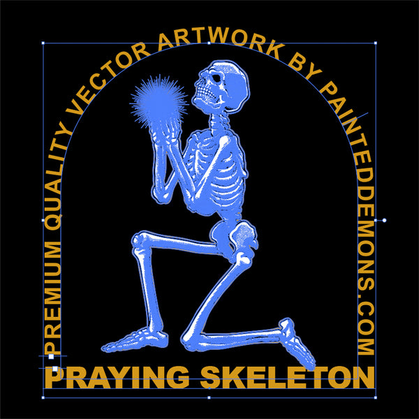Praying Skeleton (Vector Art)